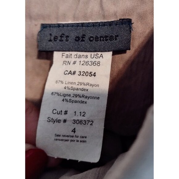 Left of Center Anthropologie Linen Blend Pleated Full Skirt Size 4 Career USA - Picture 4 of 5